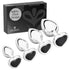 Metal Butt Plug Set - Heart Charm - Silver - Black