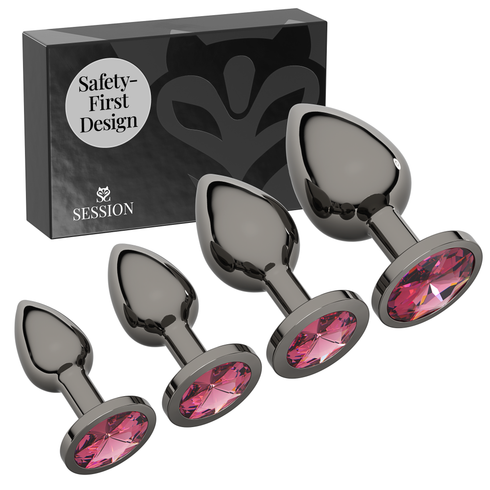 Metal Butt Plug Set (Circle-Shaped Charm)