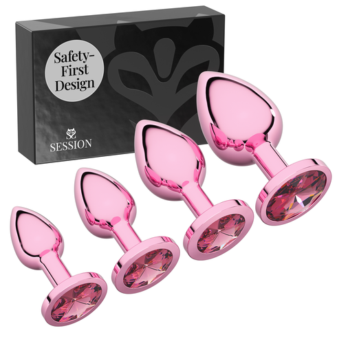 Metal Butt Plug Set (Circle-Shaped Charm)