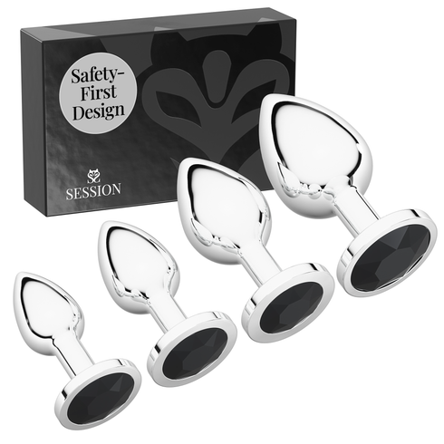 Metal Butt Plug Set (Circle-Shaped Charm)