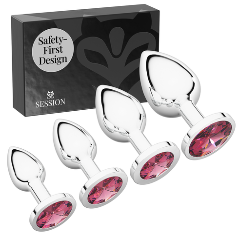 Metal Butt Plug Set (Circle-Shaped Charm)