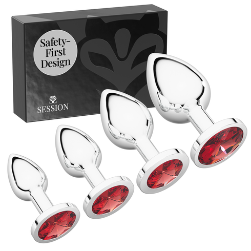 Metal Butt Plug Set (Circle-Shaped Charm)