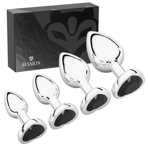Metal Butt Plug Set (Heart-Shaped Charm)