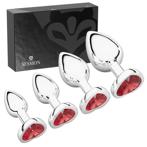 Metal Butt Plug Set (Heart-Shaped Charm)