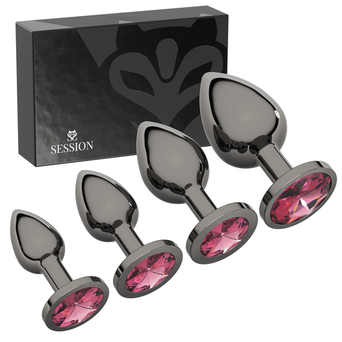 Metal Butt Plug Set (Circle-Shaped Charm)