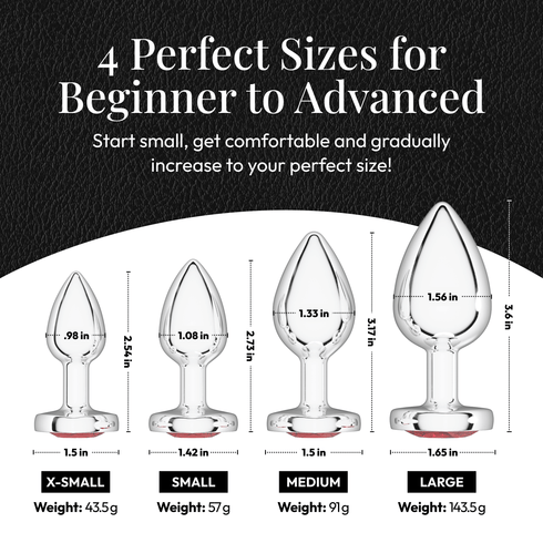 Metal Butt Plug Set (Heart-Shaped Charm)