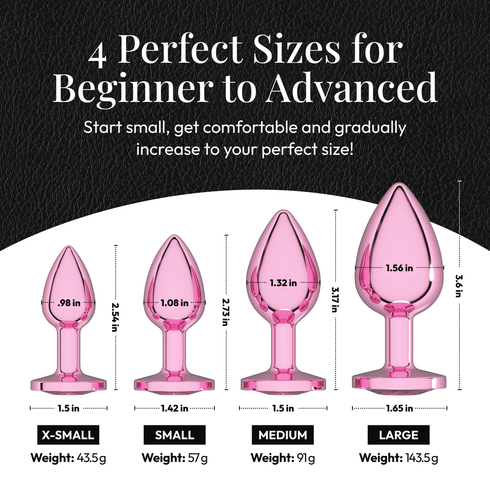 Metal Butt Plug Set (Circle-Shaped Charm)