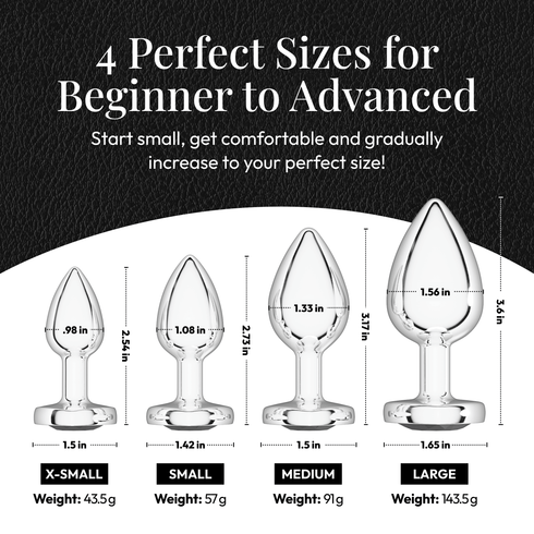 Metal Butt Plug Set (Heart-Shaped Charm)